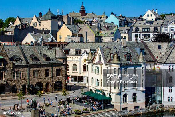 ålesund city (norway) in the summer - aalesund stock pictures, royalty-free photos & images