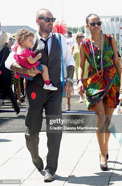 Shane Lynch from Boyzone and friend attend the Investec Ladies Day at Epsom Downs on June 4, 2010 in Epsom, England.