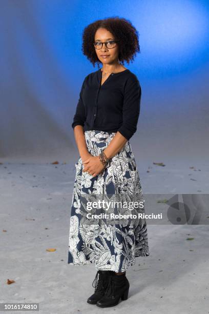 British novelist Diana Evans attends a photocall during the annual Edinburgh International Book Festival at Charlotte Square Gardens on August 13,...