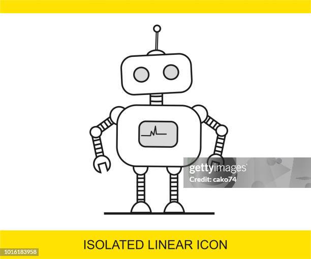 bildbanksillustrationer, clip art samt tecknat material och ikoner med robot-ikonen - robot