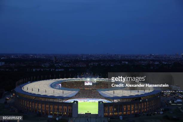 General view of the Olympiastadion during day six of the 24th European Athletics Championships at Olympiastadion on August 12, 2018 in Berlin,...