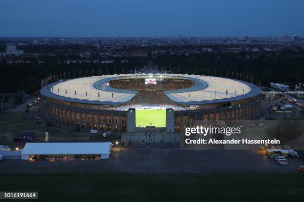 General view of the Olympiastadion during day six of the 24th European Athletics Championships at Olympiastadion on August 12, 2018 in Berlin,...