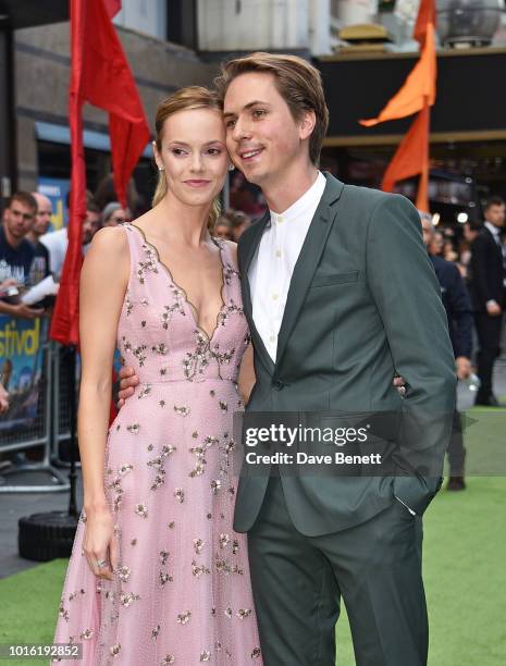 Hannah Tointon and Joe Thomas attend the World Premiere of "The Festival" at Cineworld Leicester Square on August 13, 2018 in London, England.