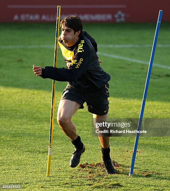 Kaka in action during the Brazil training session at Randburg High School on June 4, 2010 in Johannesburg, South Africa. The Brazil national team are...