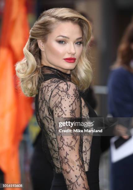 Emma Rigby attends the World Premiere of 'The Festival' at Cineworld Leicester Square on August 13, 2018 in London, England.