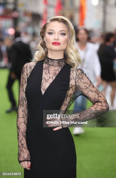 Emma Rigby attends the World Premiere of 'The Festival' at Cineworld Leicester Square on August 13, 2018 in London, England.