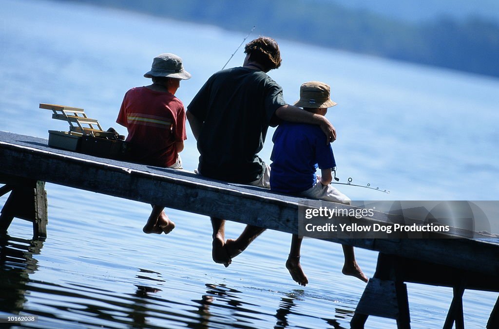 DAD AND SONS ON LAKE WINNEPESAUKEE, NEW HAMPSHIRE