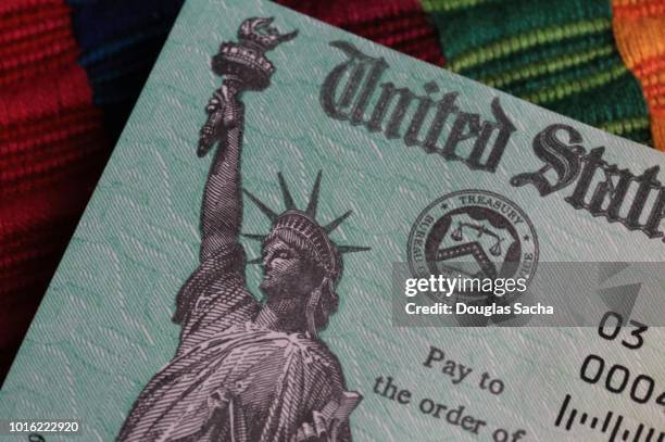 treasury federal tax return check - welfare-check stock pictures, royalty-free photos & images