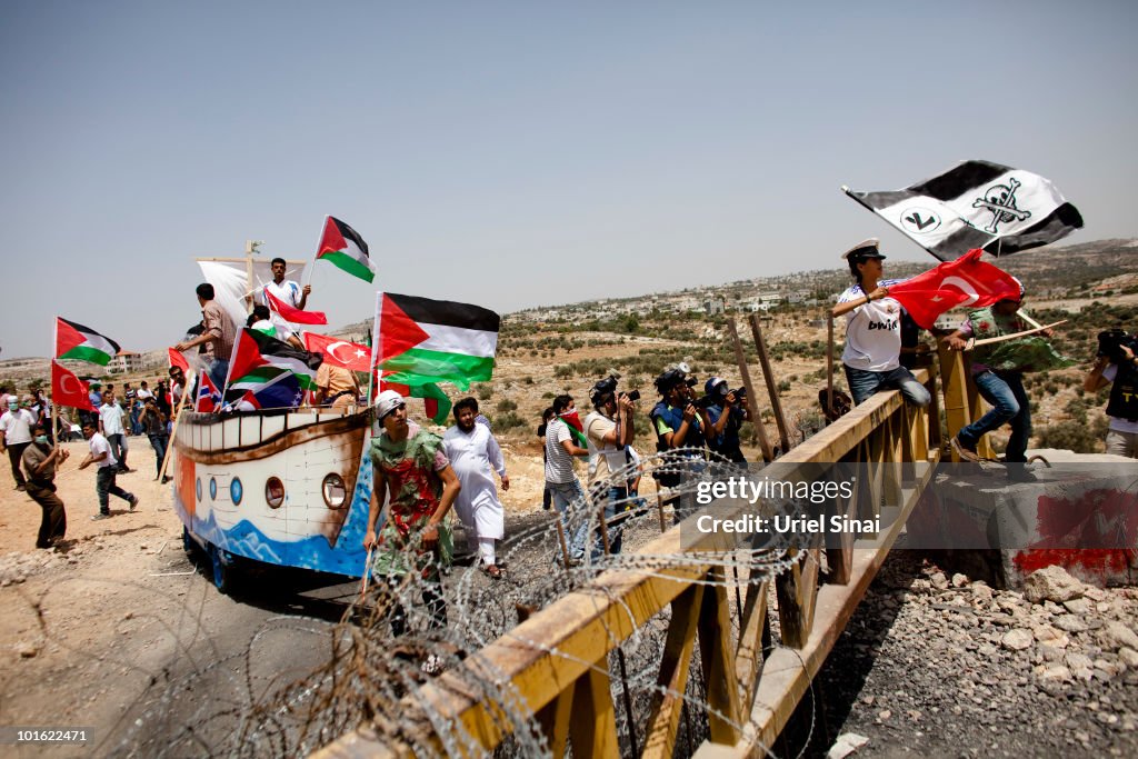 Replica Aid Flotilla Used In Israeli Barrier Protest