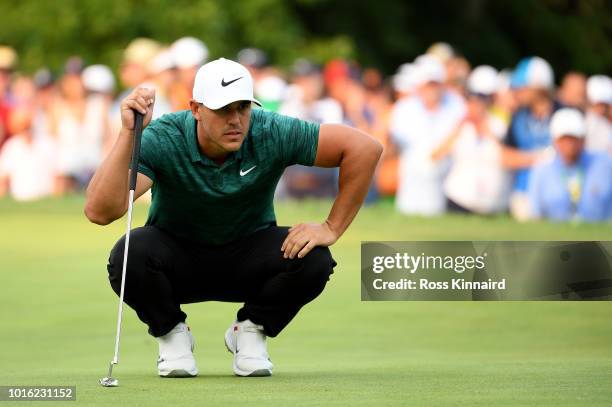 Brooks Koepka of the USA during the final round of the 2018 PGA Championship at Bellerive Golf & Country Club on August 12, 2018 in St Louis,...