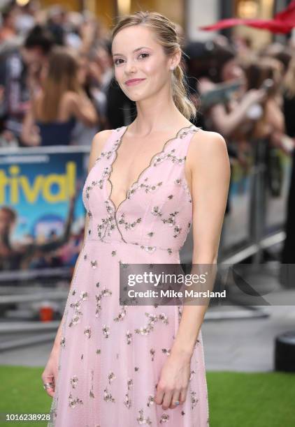 Hannah Tointon attends the World Premiere of 'The Festival' at Cineworld Leicester Square on August 13, 2018 in London, England.