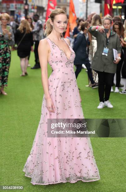 Hannah Tointon attends the World Premiere of 'The Festival' at Cineworld Leicester Square on August 13, 2018 in London, England.