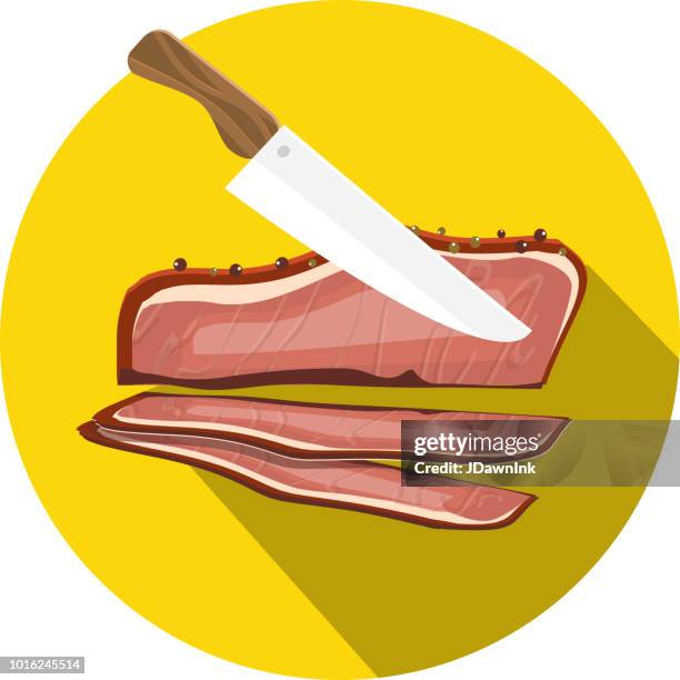 deli meat cuts sliced corned beef flat design themed icon with shadow - kosher symbol clip art stock illustrations