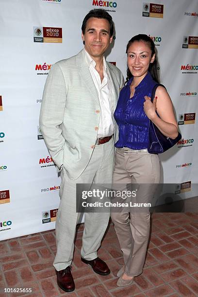 Actor Adrian Paul and Alexandra Tonelli arrive at the Mexican Consul General's reception honoring the motion picture industry on June 3, 2010 in Los...