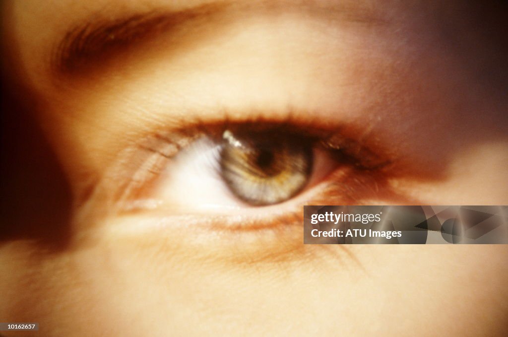 CLOSE-UP OF WOMAN'S EYE