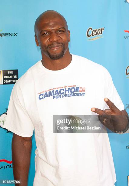 Actor Terry Crews attends day 2 of Cesar Canine Cuisine at the Kari Feinstein MTV Movie Awards Style Lounge at Montage Beverly Hills on June 4, 2010...