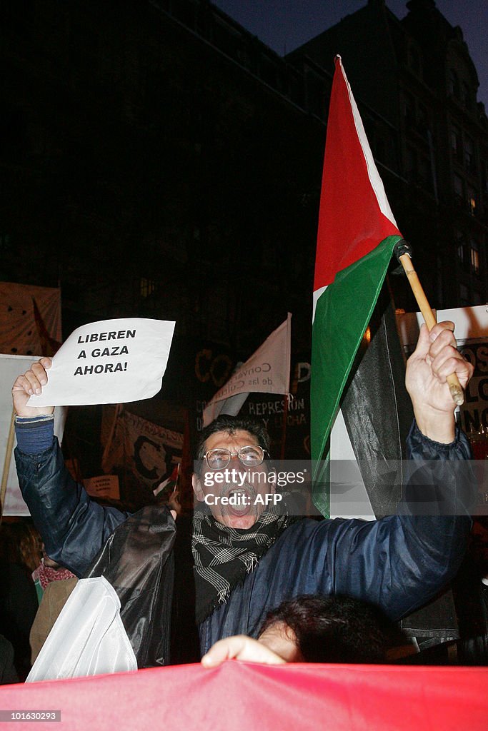 Activists shout slogans during a demonst