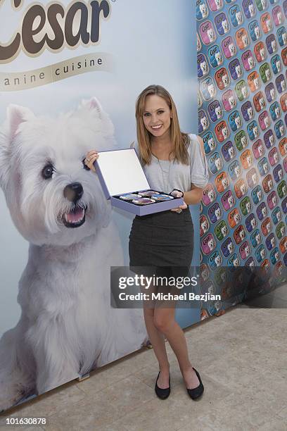 Actress Meaghan Martin attends day 2 of Cesar Canine Cuisine at the Kari Feinstein MTV Movie Awards Style Lounge at Montage Beverly Hills on June 4,...