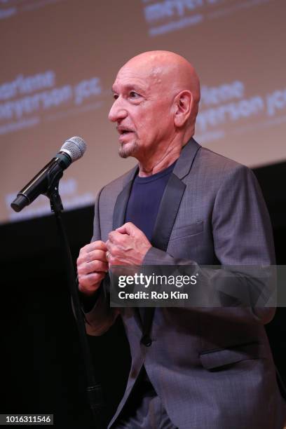 Sir Ben Kingsley attends the New York Screening of "Operation Finale" at Marlene Meyerson JCC Manhattan on August 13, 2018 in New York City.