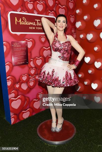 Katy Perry wax figure is seen on display during the Candytopia Media Preview on August 13, 2018 at Candytopia in New York City.