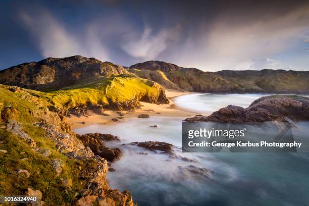 murder hole beach,  boyeeghter bay, melmore, donegal, ireland - county donegal stock pictures, royalty-free photos & images