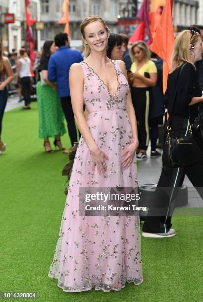 Hannah Tointon attends the World Premiere of 'The Festival' at Cineworld Leicester Square on August 13, 2018 in London, England.