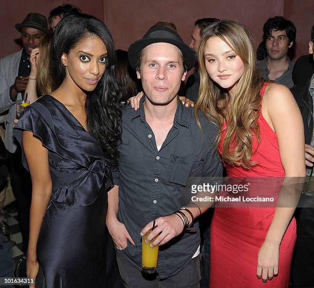 Actors Azie Tesfai, Kris Lemche and Devon Aoki attend the after party for the premiere of "Rosencrantz and Guildenstern Are Undead" at Village East...
