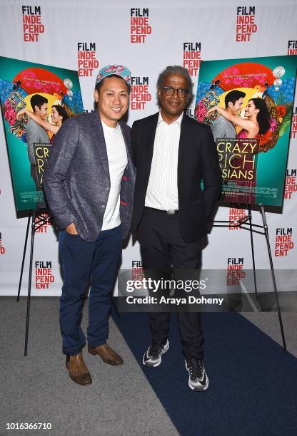 Jon M. Chu and Elvis Mitchell attend Film Independent presents special screening of "Crazy Rich Asians" at The WGA Theater on August 13, 2018 in...