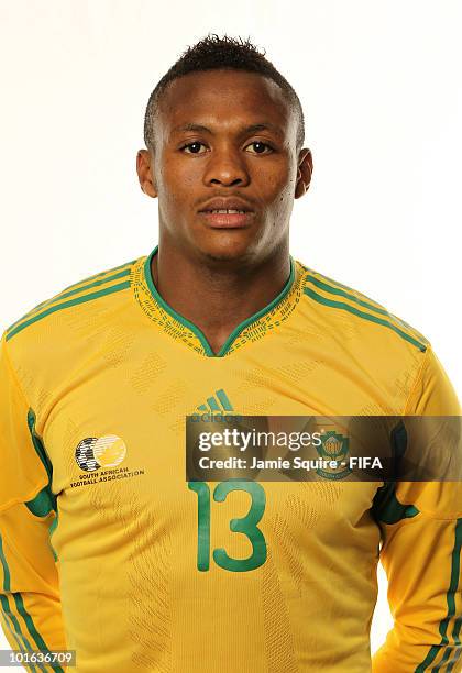 Kagisho Dikgacoi of South Africa poses during the official FIFA World Cup 2010 portrait session on June 4, 2010 in Johannesburg, South Africa.