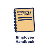 New Hire or new employee icon focusing on the employee handbook or manual