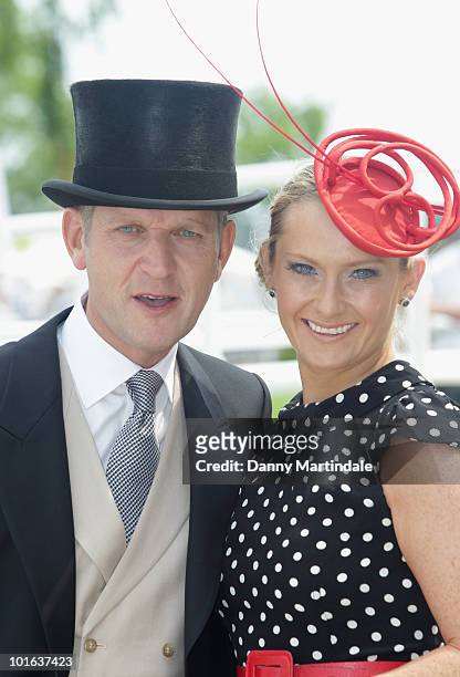 Jeremy Kyle and Carla Kyle attend the Investec Derby Day at Epsom Downs on June 5, 2010 in Epsom, England.