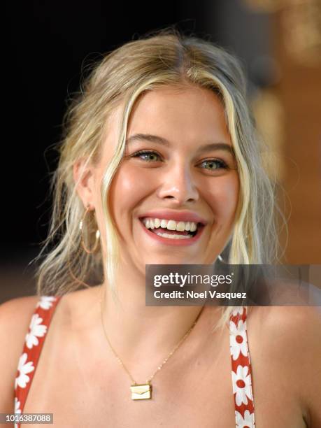 Tiera Skovbye visits "Extra" at Universal Studios Hollywood on August 13, 2018 in Universal City, California.