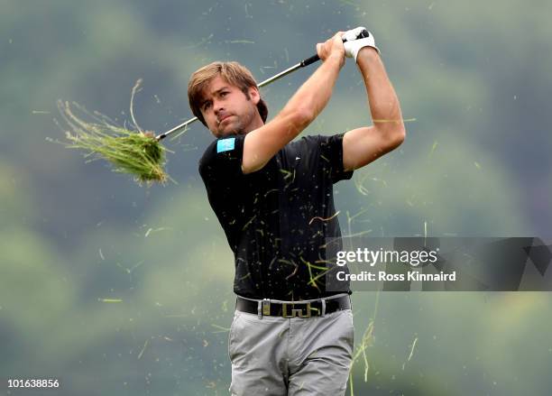 Robert Rock of England during the third round of the Celtic Manor Wales Open on the 2010 Course at the Celtic Manor Resort on June 5, 2010 in...