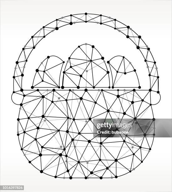 easter egg triangle node black and white pattern - easter egg white background stock illustrations