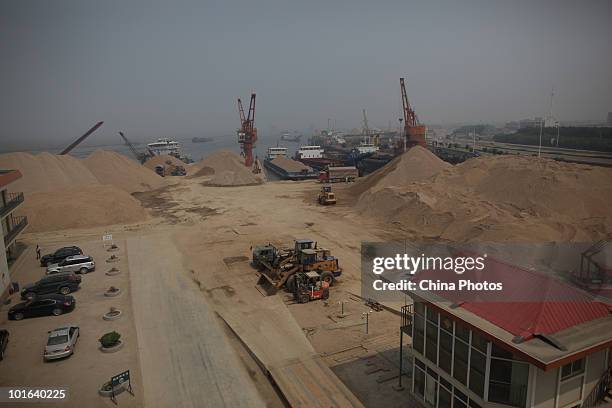 Land reclamation site is seen at the Tanggu Coastal Economic Zone on June 5, 2010 in Tanggu of Tianjin Municipality, China. From 2002 to 2009, China...