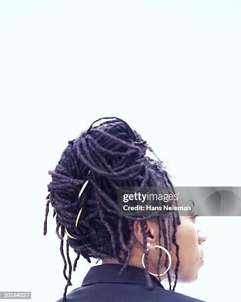 rear view of hair style of woman - dreadlocks back stock pictures, royalty-free photos & images