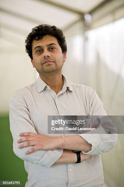 Neel Mukherjee , writer, poses for a portrait at The Hay Festival on June 5, 2010 in Hay-on-Wye, Wales.