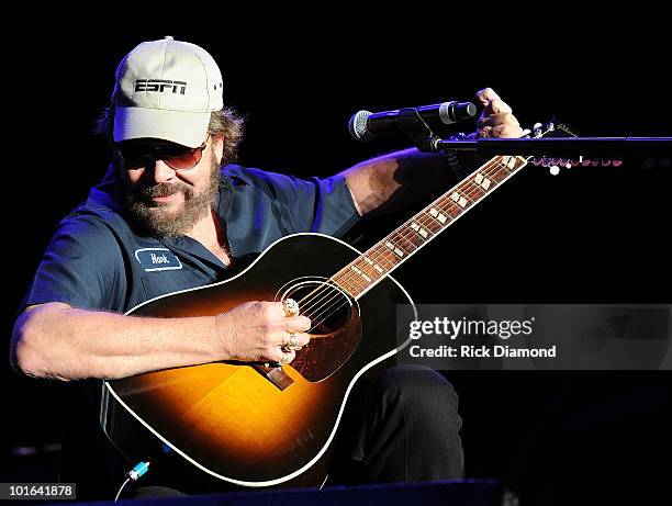 Singer/Songwriter Hank Williams Jr. Performs during the 2010 BamaJam Music & Arts Festival at the corner of Hwy 167 and County Road 156 on June 4,...