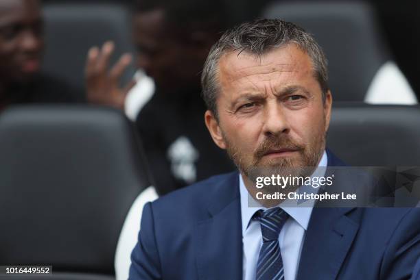 Manager Slavisa Jokanovic of Fulham on the bench during the Premier League match between Fulham FC and Crystal Palace at Craven Cottage on August 11,...