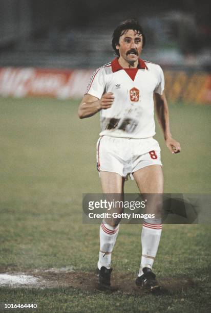 Czechoslovakia player Antonin Panenka scores a penalty kick during the 1980 UEFA European Championships penalty shoot out 9-8 victory against Italy...