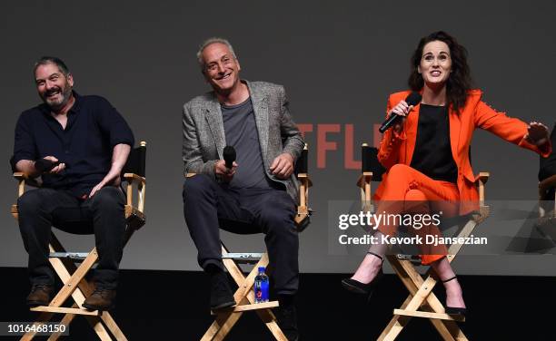 Creator/Writer/Director/Executive Producer Scott Frank, executive producer Casey Silver and actress Michelle Dockery, attend Netflix Celebrates 12...