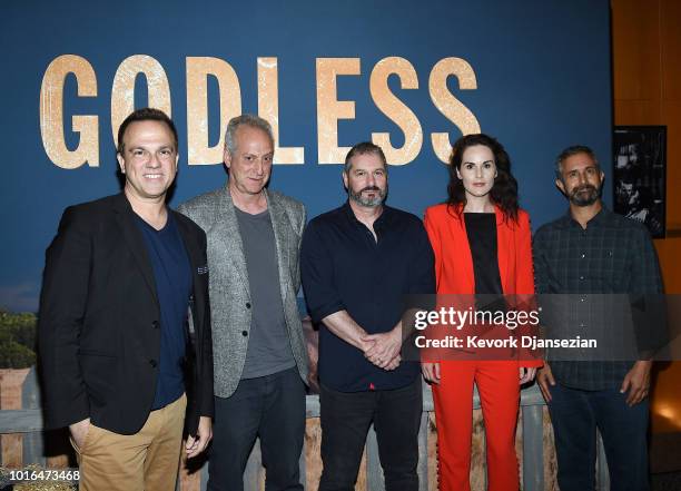 Composer Carlos Rafael Rivera, Executive Producer Casey Silver, Creator/Writer/Director/Executive Producer Scott Frank, Actress Michelle Dockery, and...