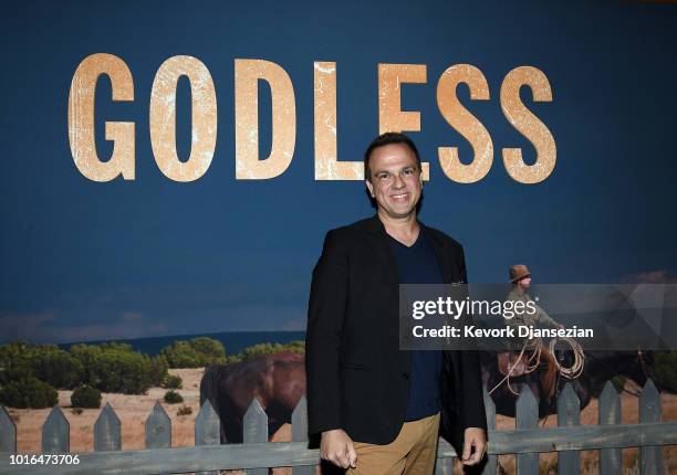 Composer Carlos Rafael Rivera attends Netflix Celebrates 12 Emmy Nominations For 'Godless' at DGA Theater on August 9, 2018 in Los Angeles,...