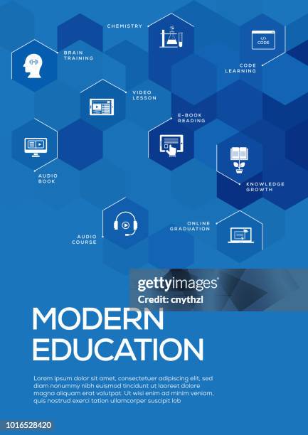 modern education. brochure template layout, cover design - business training abstract stock illustrations