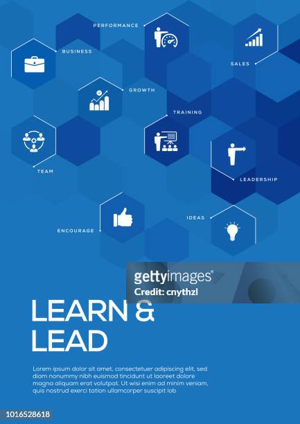 learn and lead. brochure template layout, cover design - learning objectives text stock illustrations