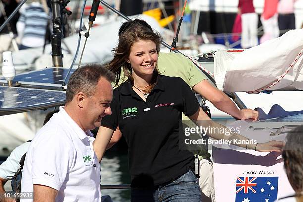 Teen sailor Jessica Watson is welcomed back to her hometown of Mooloolaba on June 6, 2010 on the Sunshine Coast, Australia. Watson returned to...