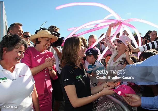 Teen sailor Jessica Watson is welcomed back to her hometown of Mooloolaba on June 6, 2010 on the Sunshine Coast, Australia. Watson returned to...