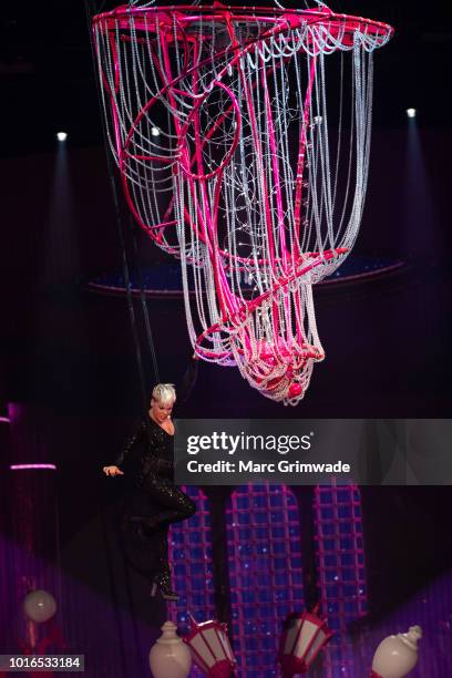 Pink performs at Brisbane Entertainment Centre on August 14, 2018 in Brisbane, Australia.