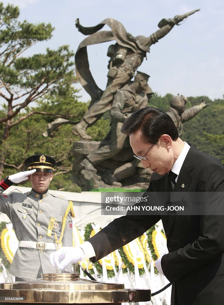 South Korean President Lee Myung-bak bur