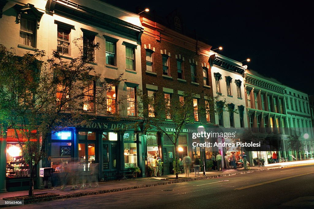 STREET IN CHARLESTON, S. CAROLINA, NIGHT